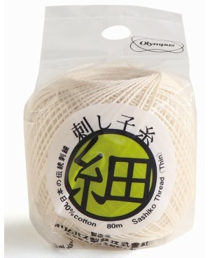 Fil Sashiko Fin Écru 80m STF-202 Olympus Thread Mfg. Co.