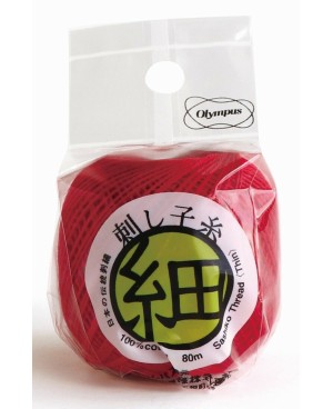 Sashiko Thread Fine Bright Red 80m STF-215 Olympus Thread Mfg. Co.