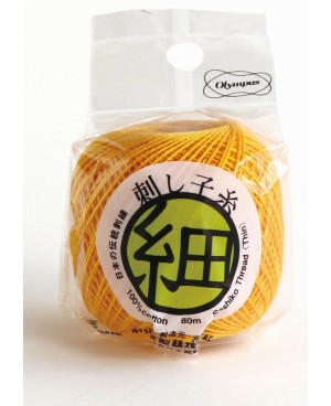 Sashiko Thread Fine Yellow 80m STF-216 Olympus Thread Mfg. Co.