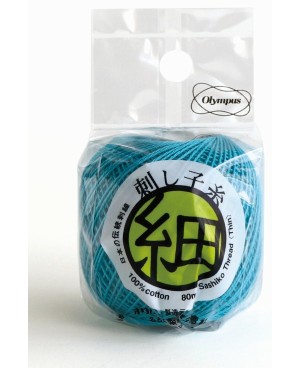Sashiko Hilo Fino Azul Eléctrico 80m STF-217 Olympus Thread Mfg. Co.