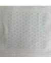 Pannello Sashiko "Element" Bianco sporco con 6 motivi sashiko quadrati e una striscia di libellule
