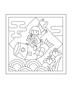 Hana Fukin sind Sashiko Samplers oder schablonierte Tücher, die in der japanischen Stickerei verwendet werden