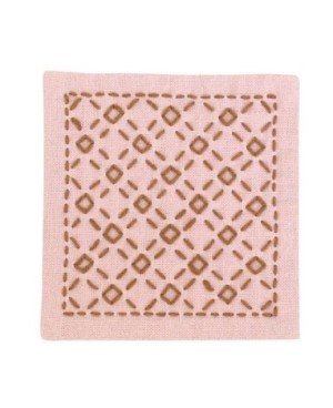 Olympus Sashiko Kit  Coaster - Rose & Check SK-298