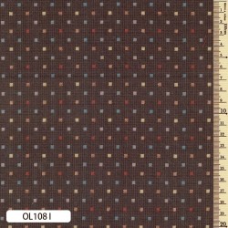 Tissu en coton teint en fil Sakizome Taches de confettis Woodland Brown