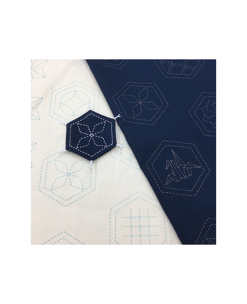 Sashiko stencil fabric