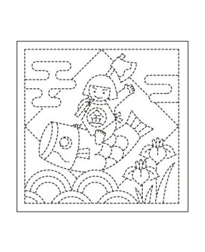 Hana Fukin sind Sashiko Samplers oder schablonierte Tücher, die in der japanischen Stickerei verwendet werden