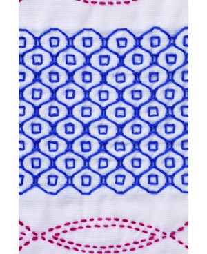 Hana fukin son muestras de Sashiko o telas estampadas utilizadas en el bordado japonés