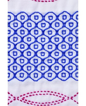 Hana fukin son muestras de Sashiko o telas estampadas utilizadas en el bordado japonés