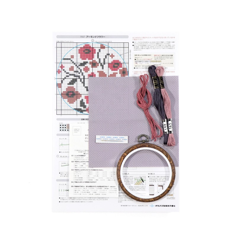 Cross stitch Botanical Kit content