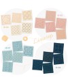 Kit di 5 sottobicchieri Sashiko ecru