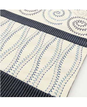 Steam rising sashiko block (Elements)