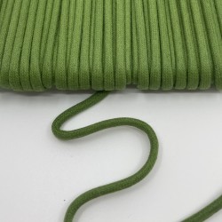 Cordon en coton ciré pois vert