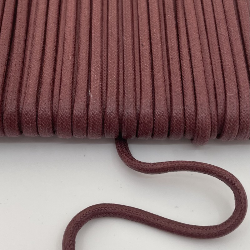Cordón de algodón encerado burdeos rojo