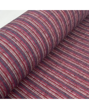NUKUMORI JAPONÉS SHIMA TSUMUGI BURDEOS/GRIS