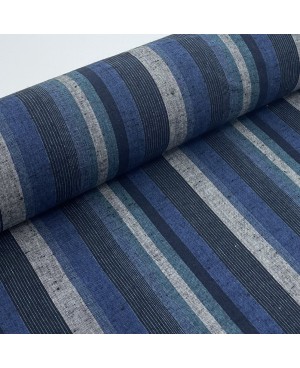 NUKUMORI JAPONÉS SHIMA TSUMUGI AZUL/GRIS