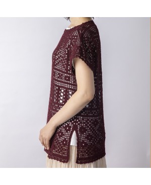 Fil à crochet 50g bordeaux Emmy Grande Solid