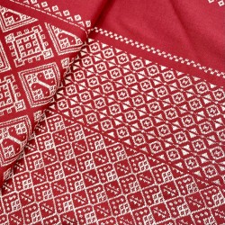 Tissu Coton Imprimé Takumi Motif Kogin Rouge