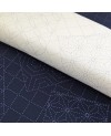 Stencilled Sashiko fabric panel - Navy