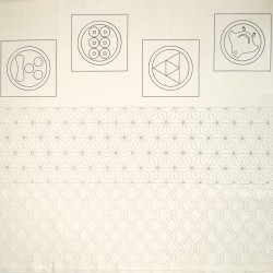 Panneau de tissu Sashiko pré-imprimé à motifs - Ecru