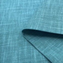 Tissu coton tissé teint - Bleu turquoise