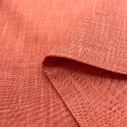Tissu coton tissé teint - Corail