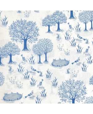 Arbre fruitier -  Tissu conçu par ALICE MAKABE - Bleu/blanc