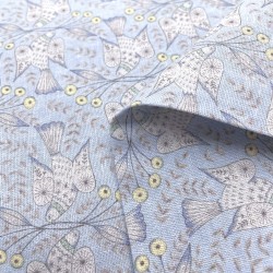 Oiseau d'espoir  - Tissu conçu par ALICE MAKABE - Bleu/jaune