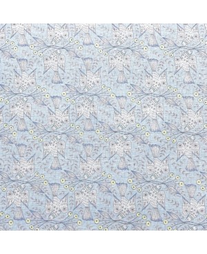 Vogel - Stoff entworfen von ALICE MAKABE - Blau/Gelb