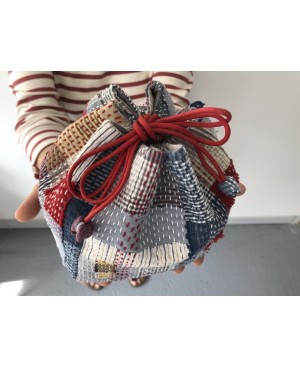 Patron pour le sac Kinchaku avec des conseils pour faire une version Boro