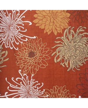 Chrysanthèmes imprimés sur toile orange