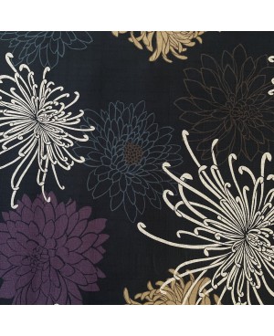 Chrysanthèmes imprimés sur toile noir