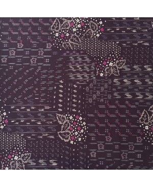 Motifs Kasuri imprimés sur toile violette