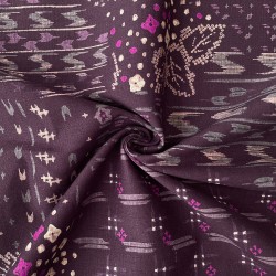 Kasuri motifs printed on purple canvas