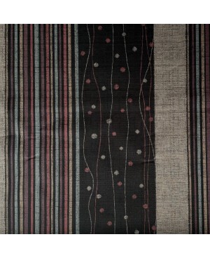 Linee e pois di diversi colori stampati su tela nera