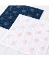 Sashiko-Mustertuch Hana Fukin Rokkakukamon