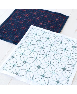 Sashiko-Mustertuch Hana Fukin Kamon