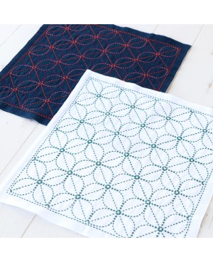 Sashiko Sampler Hana Fukin Kamon