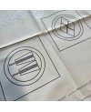 Sashiko Stoffbahn mit Schablone - Ecru