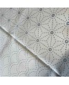 Stencilled Sashiko fabric panel - Ecru