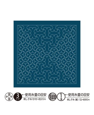 Sashiko-Mustertuch Hana Fukin Hanmarutsunagi