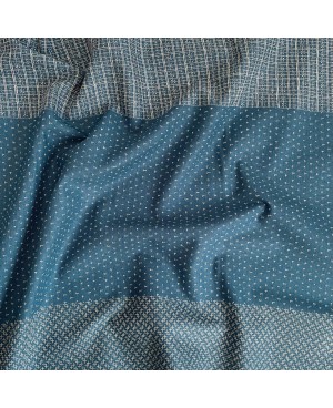 Takumi siebgedruckte Baumwolle mit blauem Kasuri-Muster