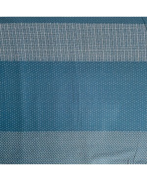 Takumi screen-printed cotton with blue kasuri pattern