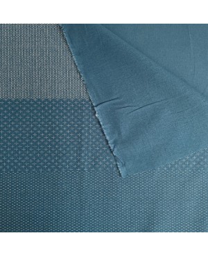 Algodón serigrafiado Takumi con estampado kasuri azul