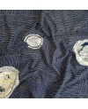 Takumi screen-printed cotton with blue rabbit motif
