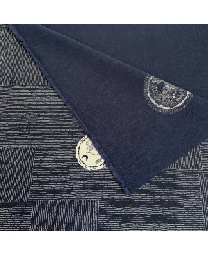 Coton sérigraphié Takumi motif lapins bleu
