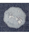 Takumi screen-printed cotton with blue rabbit motif