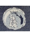 Takumi screen-printed cotton with blue rabbit motif