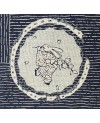 Coton sérigraphié Takumi motif lapins bleu