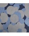 Cotone serigrafato Takumi con motivo a cerchi blu