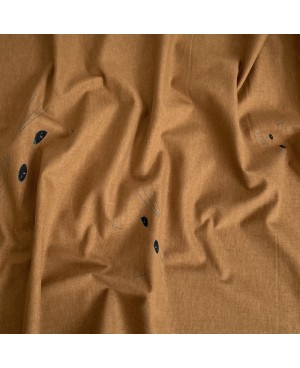 Cabezas de gato de algodón serigrafiado Takumi en camel